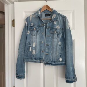 Ci Sono Light Blue Distressed Jean Jacket